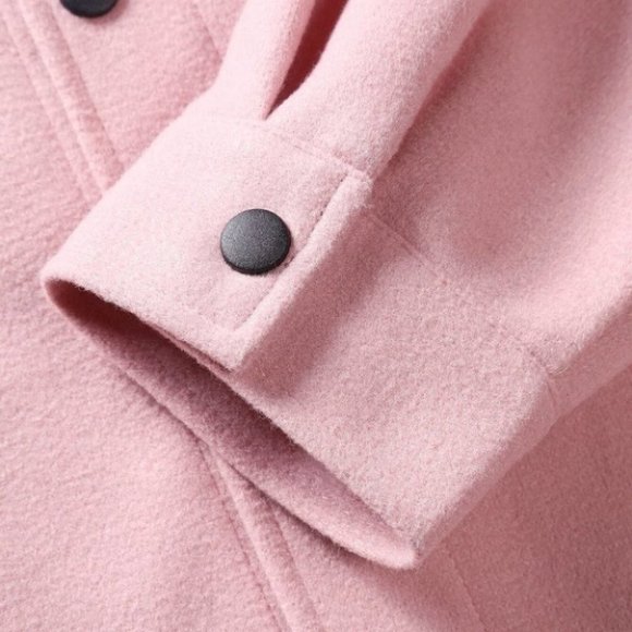 Baby Pink Mens Drop Shoulder Overcoat - Picture 3 of 4